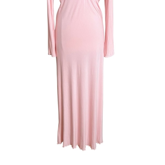 I. MAGNIN Vintage 1970s Pink Modal Maxi Night Dress – Loungewear Glam Size Small - Picture 10 of 16